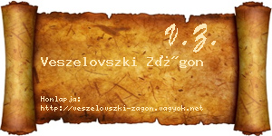 Veszelovszki Zágon névjegykártya